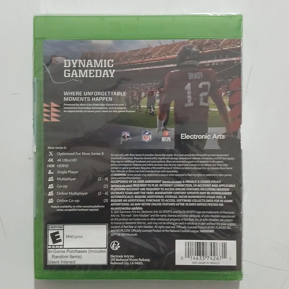 Madden NFL 22 Microsoft Xbox One Xbox Series X EA Sports Brady Mahommes‎ NEW